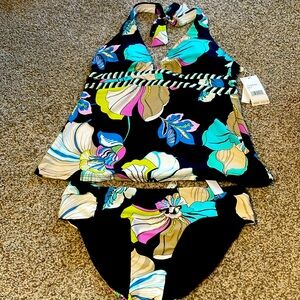 NEW halter top swimsuit with bikini bottom.